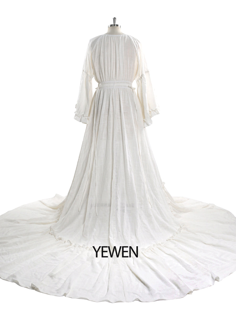V-Ausschnitt Abendkleider Fotografie Kleider Babyparty Kleid für Schwangere YEWEN YD211202