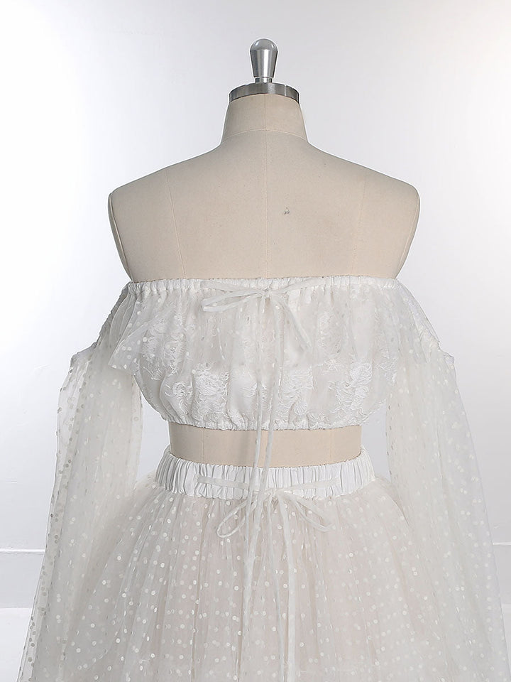 Boho Dot Tüll Umstandskleid für Fotoshooting Maxikleid Strandhochzeitskleid YW230316