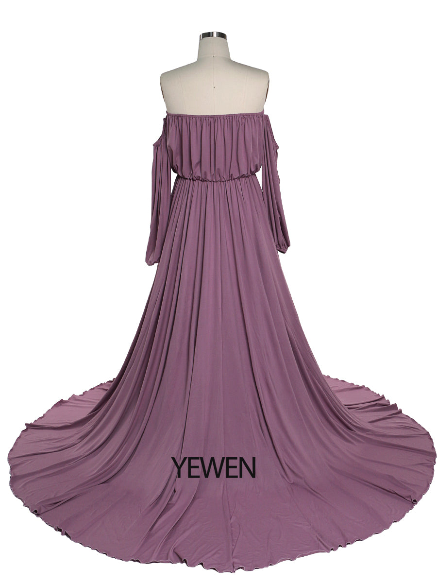 Trägerloses Umstandsabendkleid, lang, für Schwangere, ausgefallenes Schwangerschafts-Elegence-Maxikleid, Kleider für Fotoshootings, YW220109