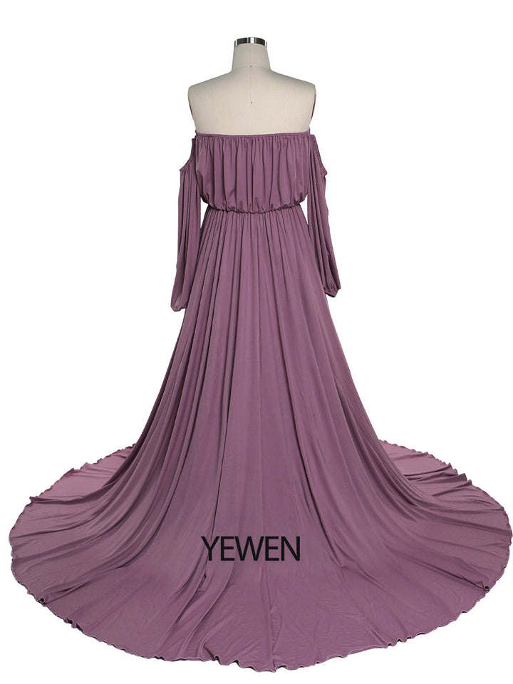 Trägerloses Umstandsabendkleid, lang, für Schwangere, ausgefallenes Schwangerschafts-Elegence-Maxikleid, Kleider für Fotoshootings, YW220109