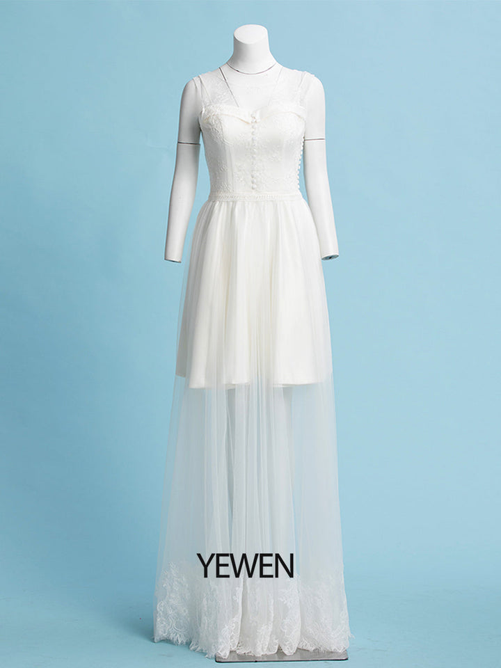 Off White Boho Brautkleid Minimalistisches Boho Strandhochzeitskleid 
