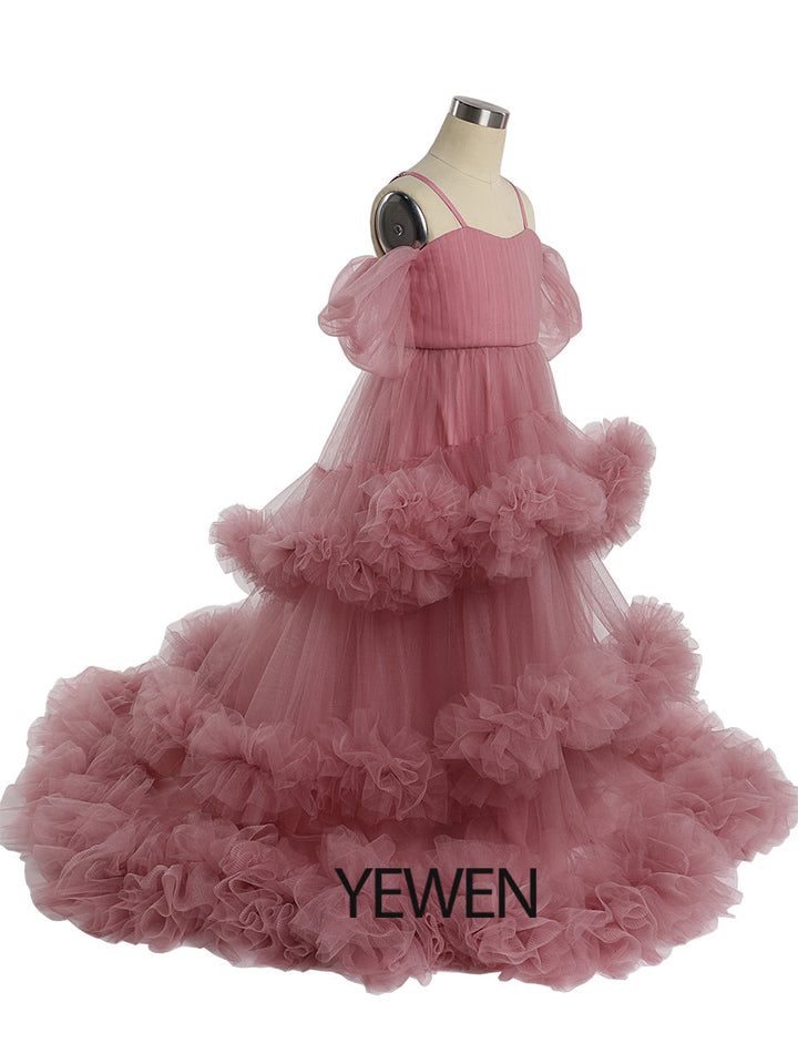 Wolke Rüschen Blumenmädchen Kleider für Hochzeiten Geburtstagsfeier Kinder Foto-Shooting Kleid Baby-Dusche YEWEN YW21016 