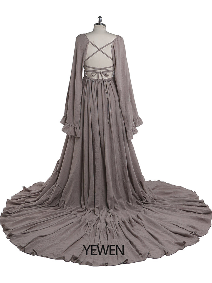 V-Ausschnitt rückenfreies Abendkleid Fotografie Kleider Babyparty Kleid für Schwangere YEWEN YD22108