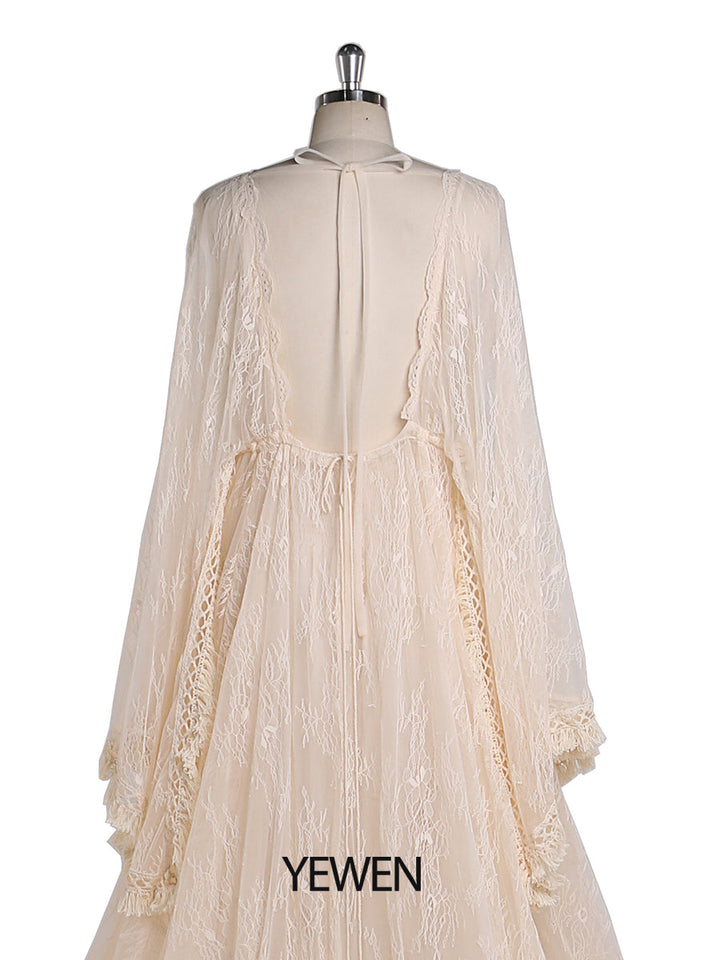 Boho-Umstandskleid aus Spitze für die Fotografie, verstellbare Taille, Umstandskleider für die Dusche, Kleider, gratis Unterkleid, YEWEN YW220418 