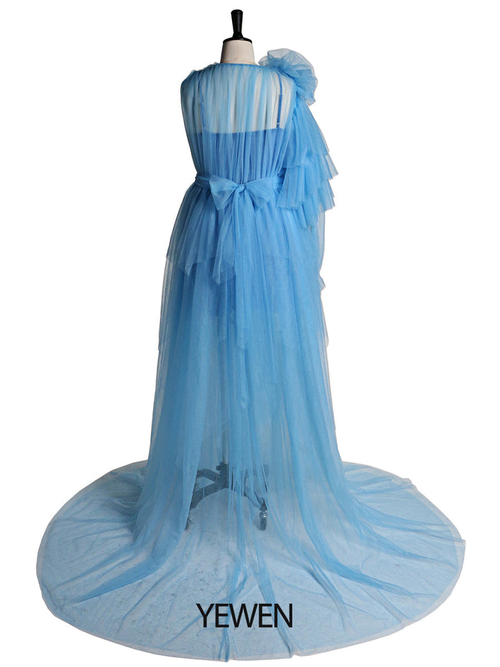 Abendkleid mit einer Schulter und Sling-Futter, Umstandskleid für Fotoshootings oder Babypartys 2021, YEWEN 