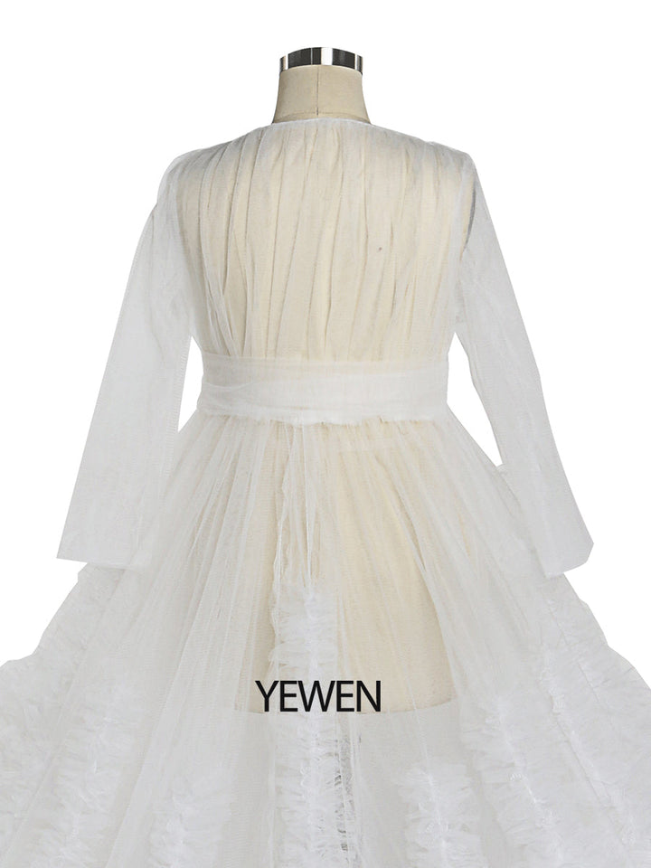 Elegant Mam & Child Photography Dresses Puffy Ruffles Photo Shooting Gowns YEWEN YW220605