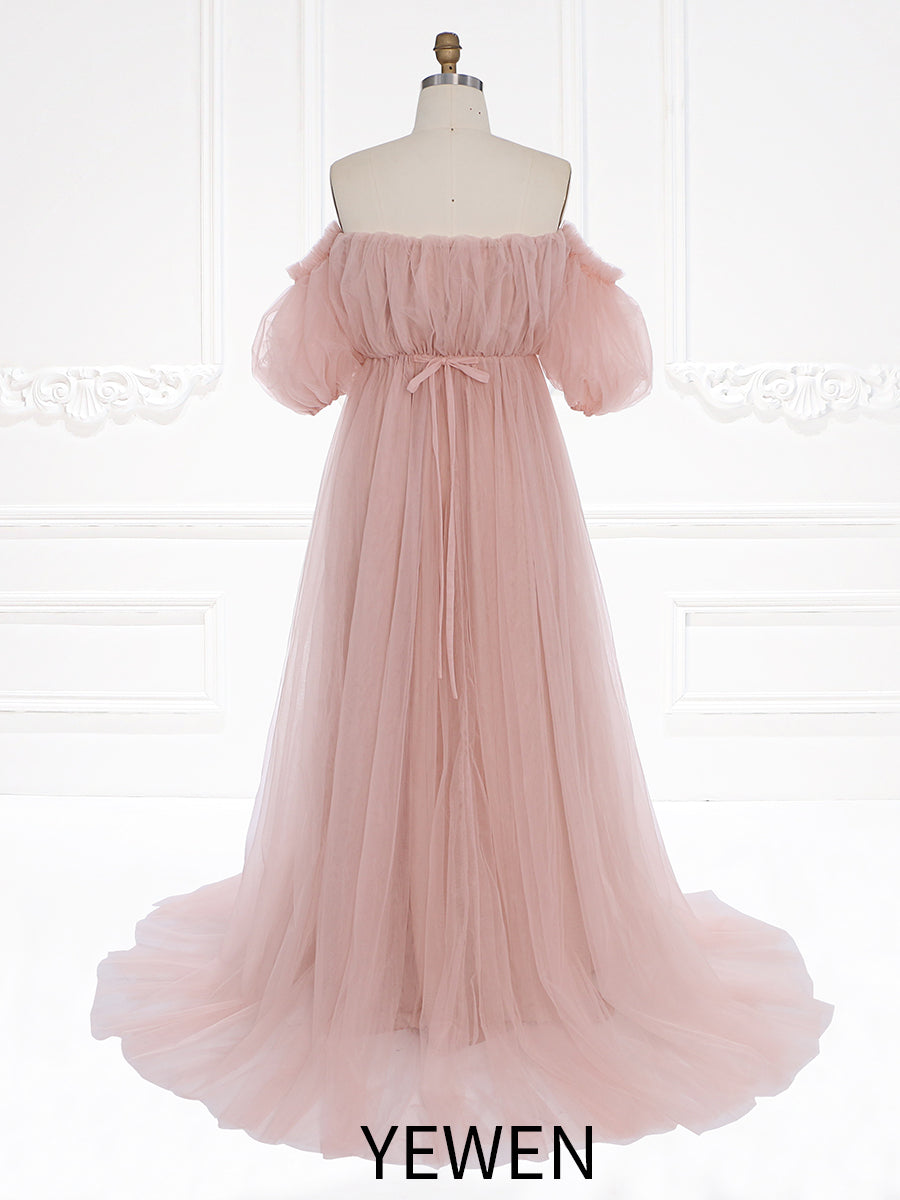 Elegantes schulterfreies Umstandskleid für Fotoshootings, Fotografie-Kleid-Outfits YW231105 