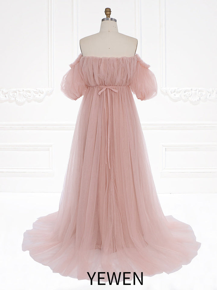 Elegantes schulterfreies Umstandskleid für Fotoshootings, Fotografie-Kleid-Outfits YW231105 