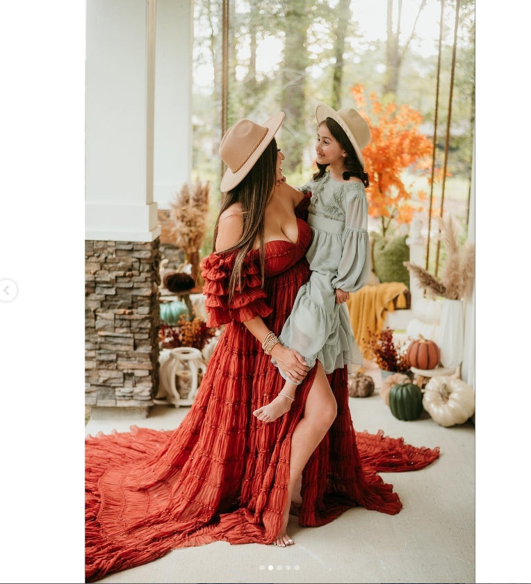 Chiffon-Korsett-Fotoshooting-Kleid, Bohemian-Stil, Umstandskleid für besondere Anlässe, YEWEN YW231033 