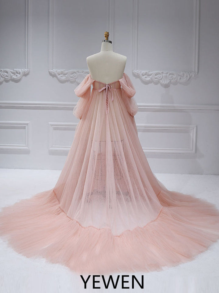 Tulle Maternity Dress for Photo Shoots, Corset Back Maternity Gown for Photoshoot