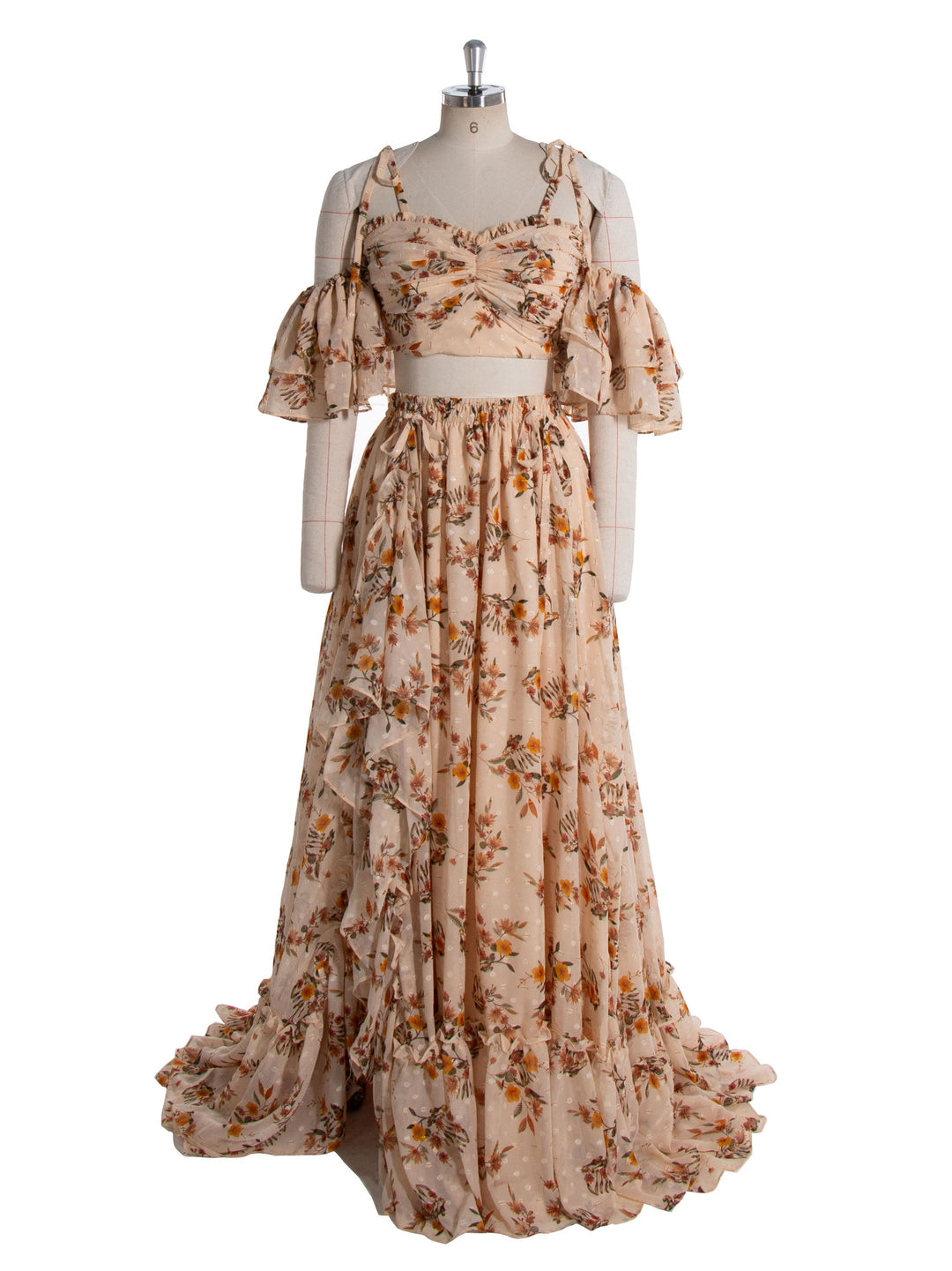 Boho 2 Piece Set , Printed Floral Dress , Woman Maxi Dress ,Photography Props Outfits