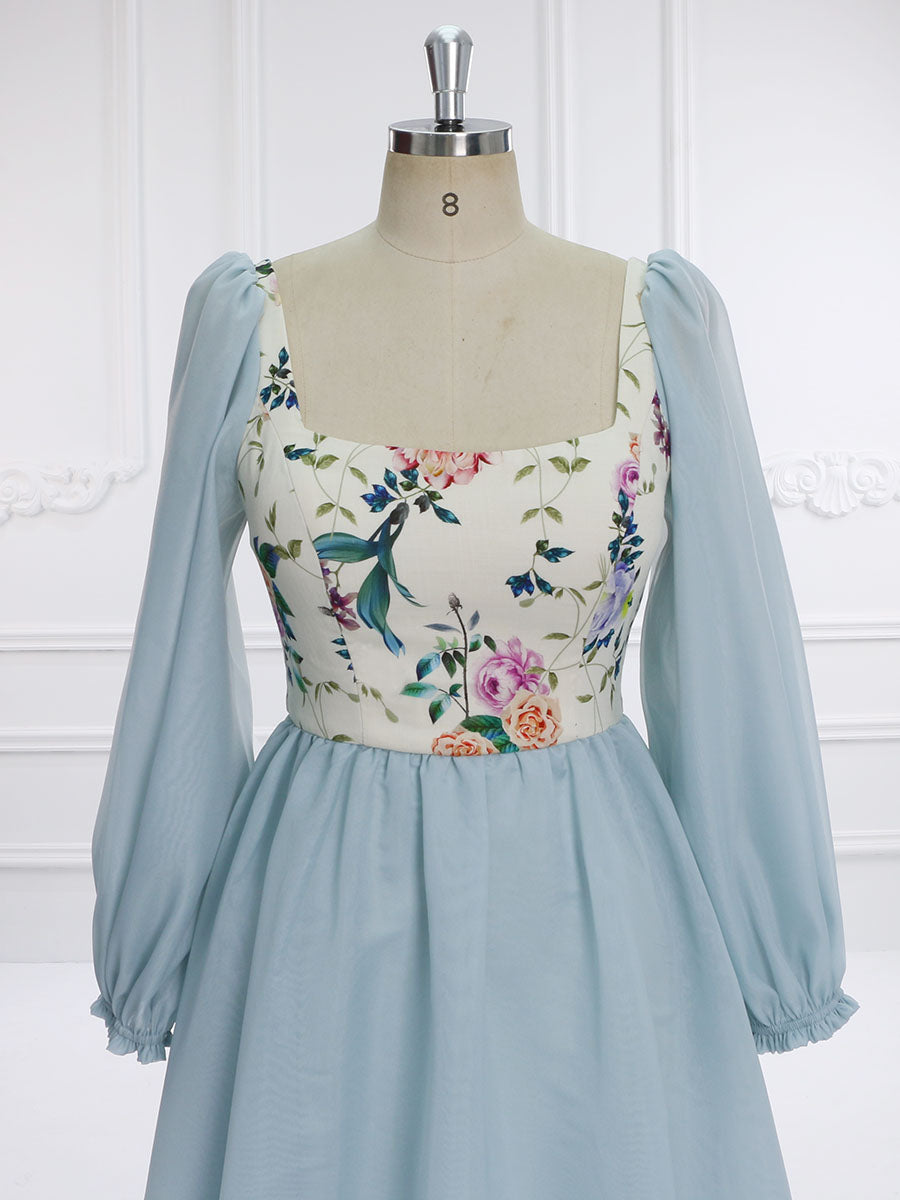 Boho Cotton Printing Floral Prom Dress , Photoshoot Dresses Outfit 