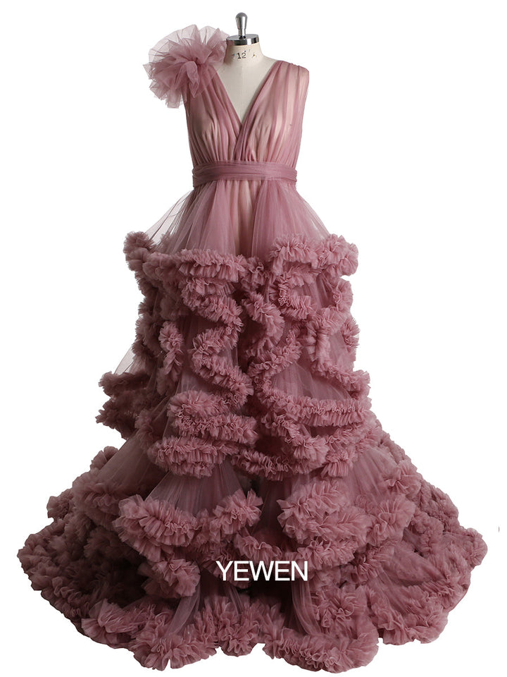 1M Schleppe Wolkenstil Damen Ballkleid Hochzeitsfotografie Kleid Umstandskleid für Fotoshooting YW220936 