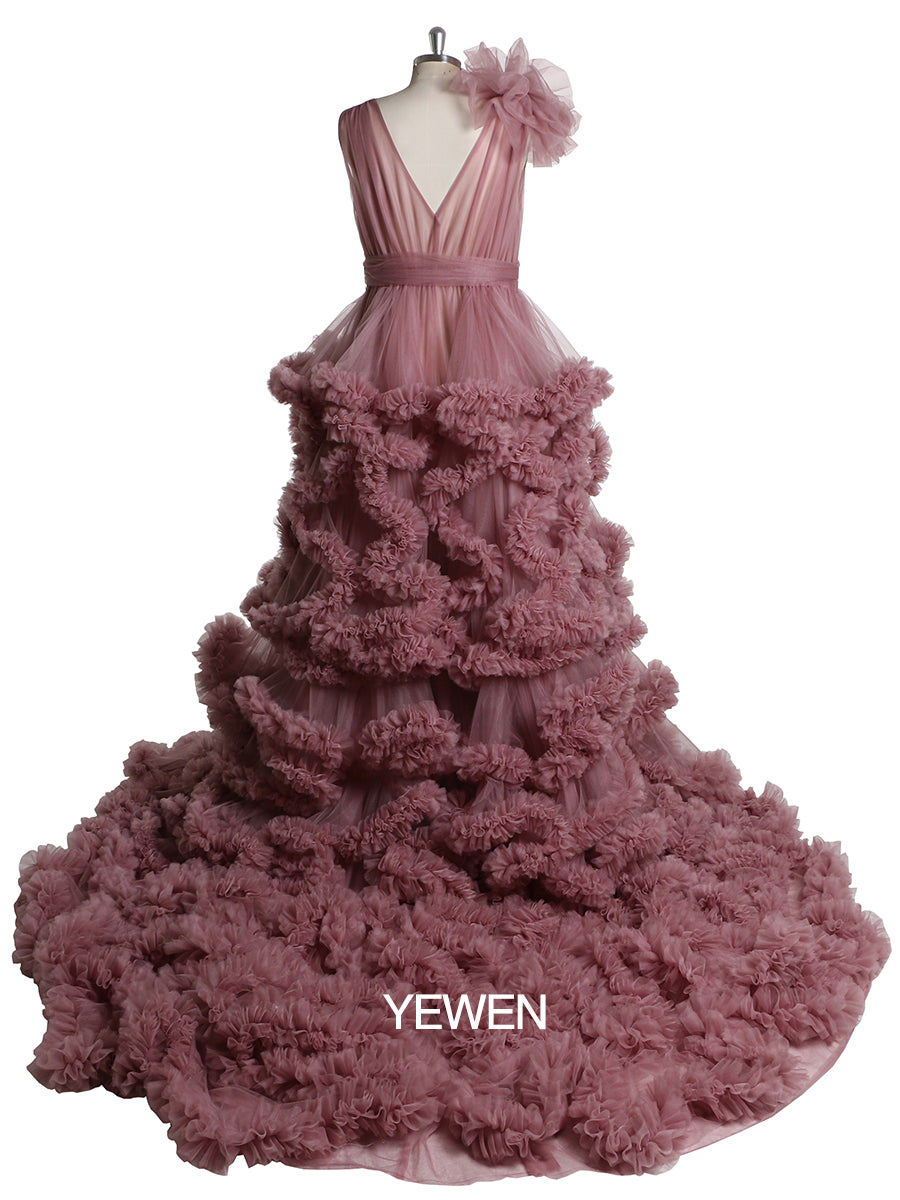 1M Schleppe Wolkenstil Damen Ballkleid Hochzeitsfotografie Kleid Umstandskleid für Fotoshooting YW220936 