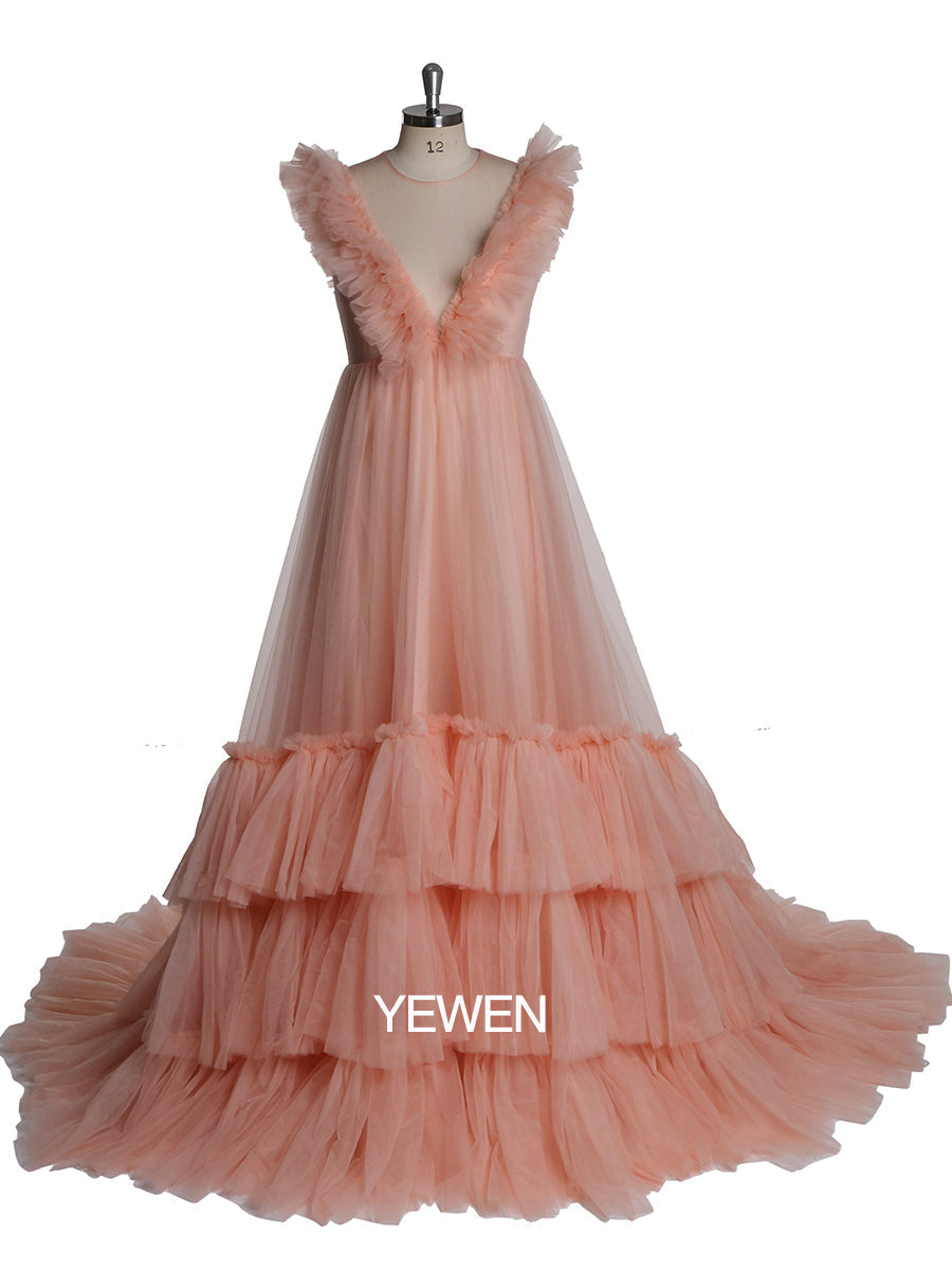 Ärmelloses Maxi-Umstandskleid, plissiert, rückenfrei, Ballkleid, Partykleid 