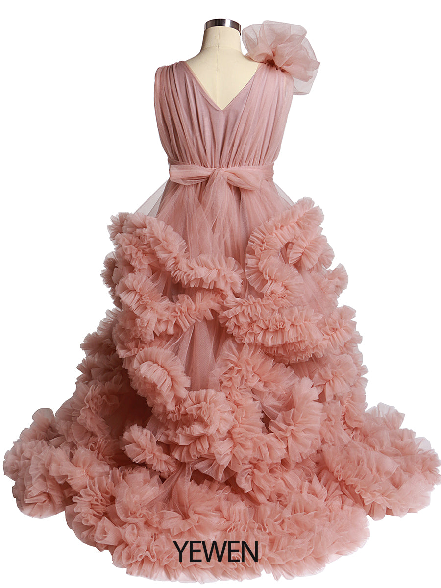 Wolke Rüschen Kleine Blumenmädchenkleider für Hochzeiten Babyparty Kinderbilder Kleid Kinder Fotoshooting Babyparty YE8017 
