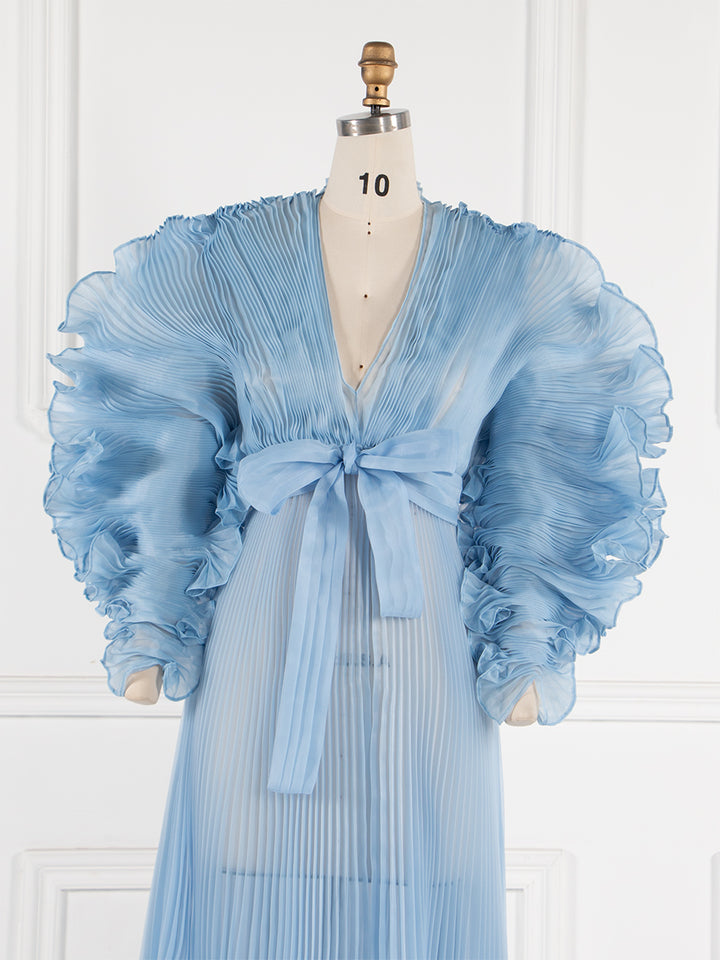 Fashion Pleated Organza Maternity Dresses for Photoshoot Long Dress for Maternity Shoot Baby Shower Dresses YW243116-1