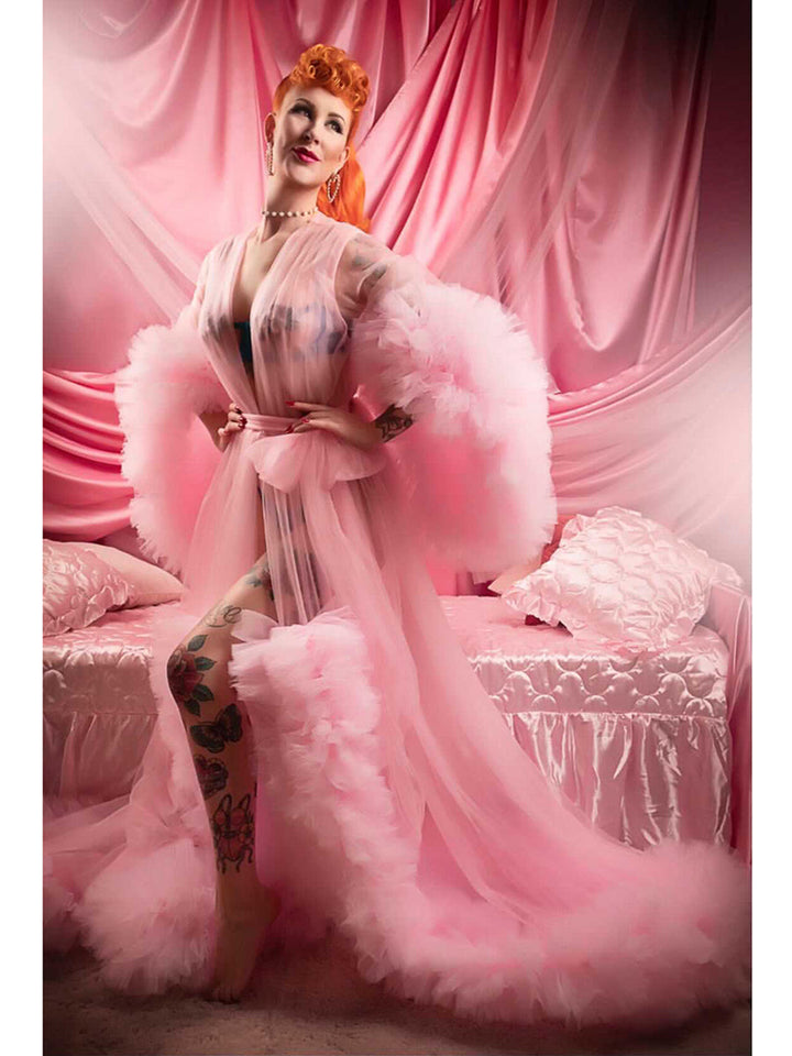 Ballkleid Plus Size Schleife Rüschen Langarm Sexy Umstandskleid Babyparty Fotoshooting 