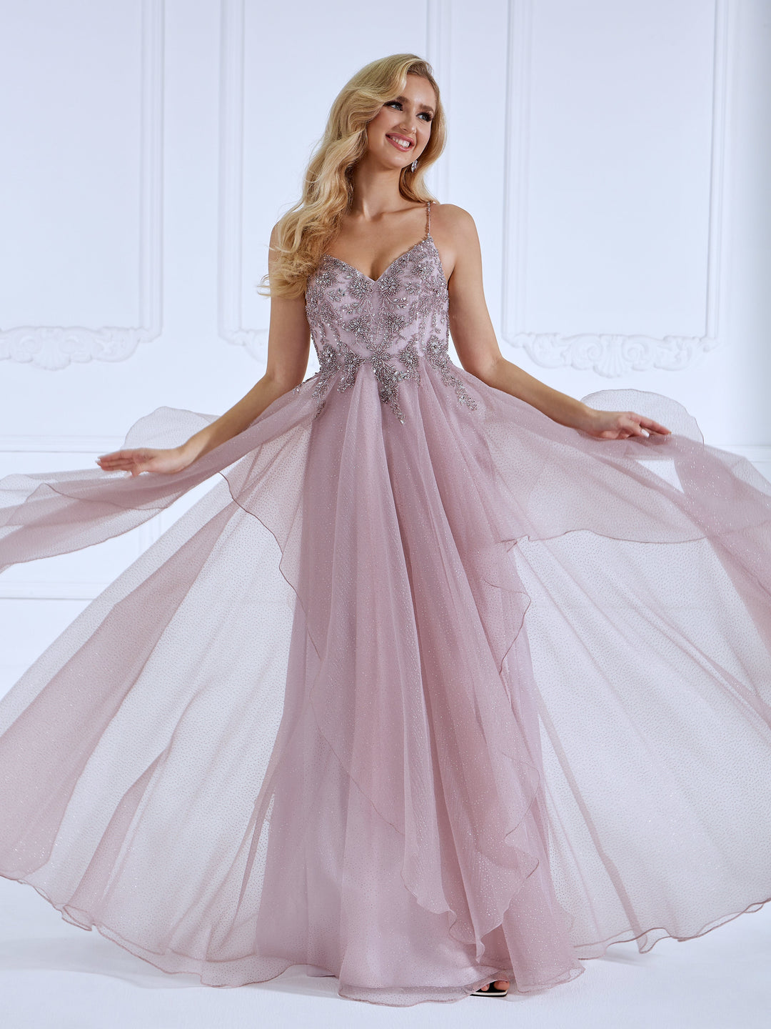 A-Line, Handmade beads, Prom Dress, Floor-Length, Photo Shoot Dress