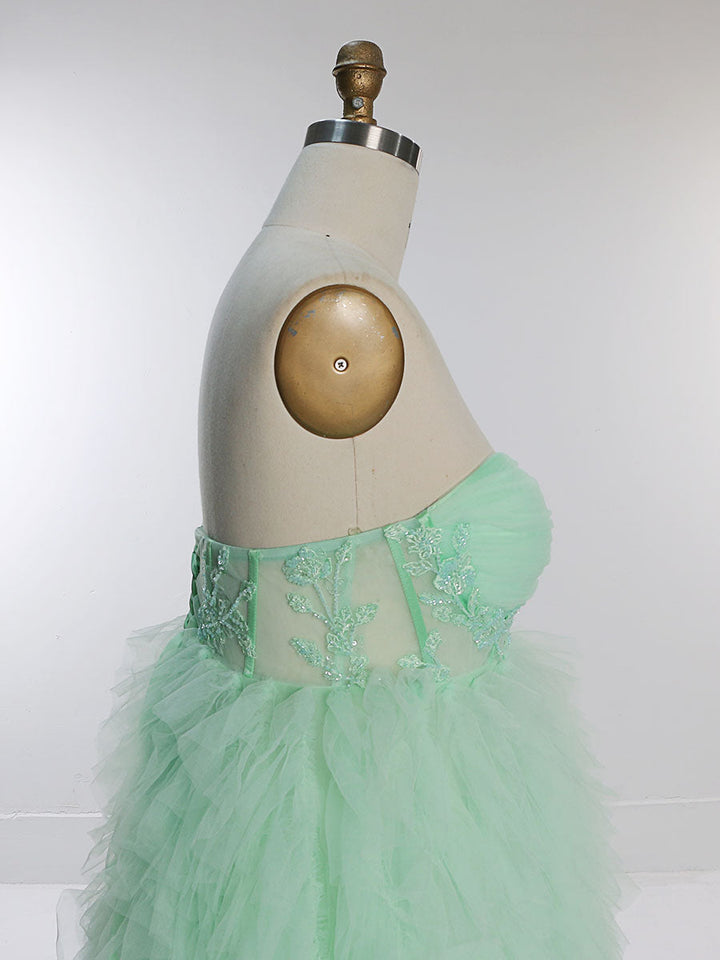 Elegantes Tüll-Brautkleid mit Perlenstickerei Spitze Umstandskleid für Fotoshooting YEWEN YW220924-1 