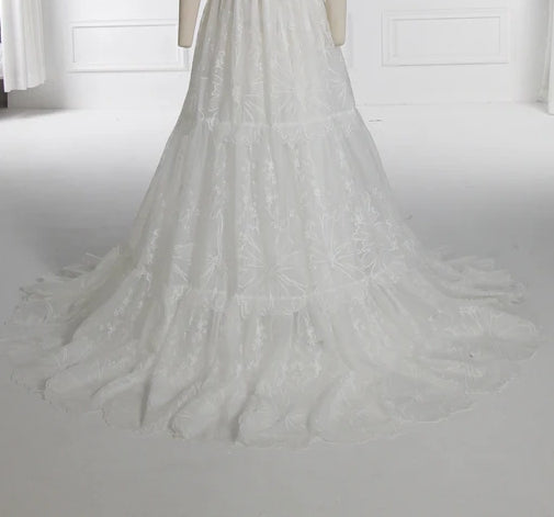 Boho Stickerei Spitzenkleid für Foto-Shooting Frau Maxikleid Fotografie Requisiten YW240012