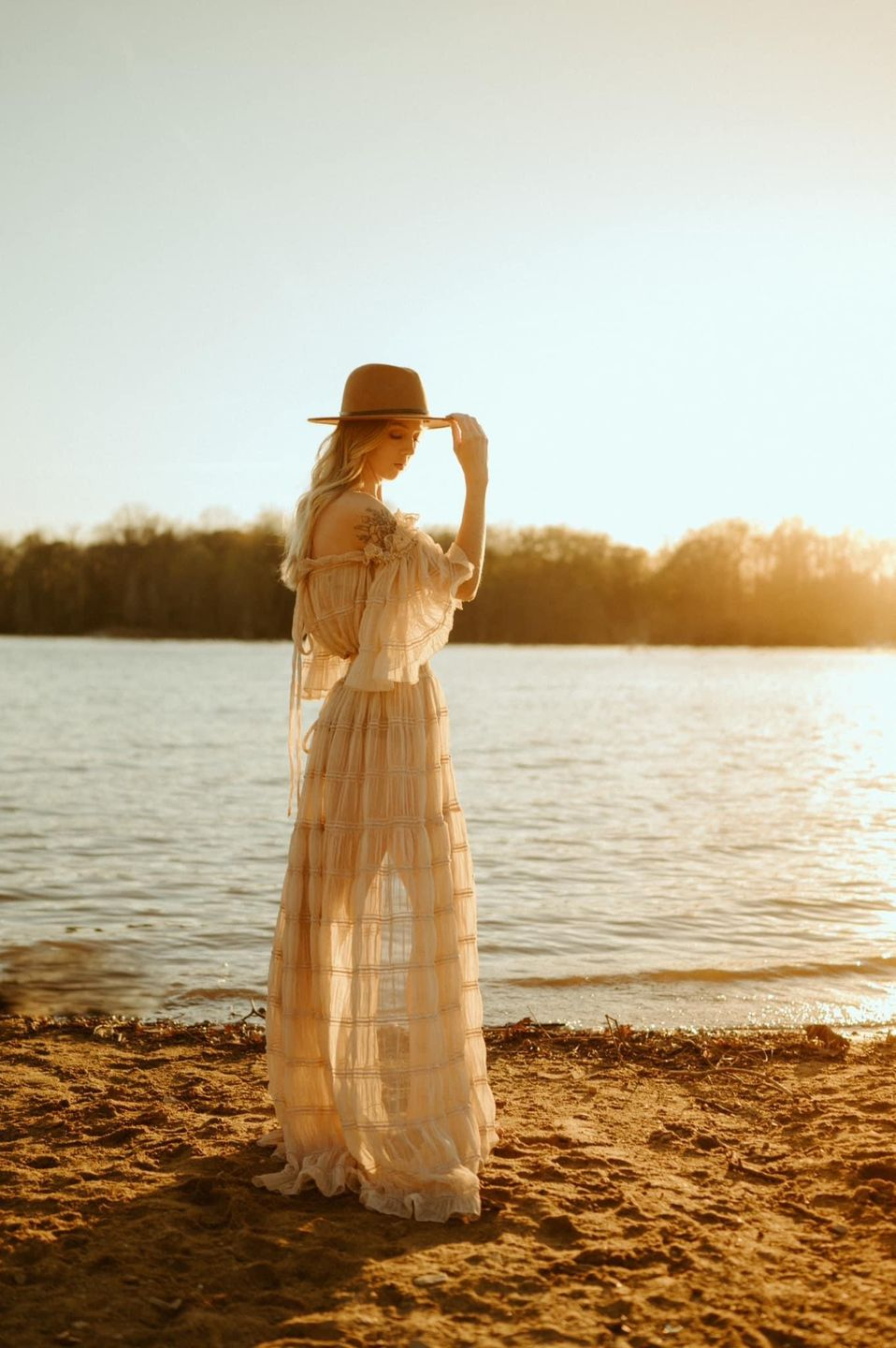 Elegantes schulterfreies Boho-Sommer-Strandkleid für Damen, Fotoshooting-Kleid, Seitenschlitz, YEWEN YW220511 