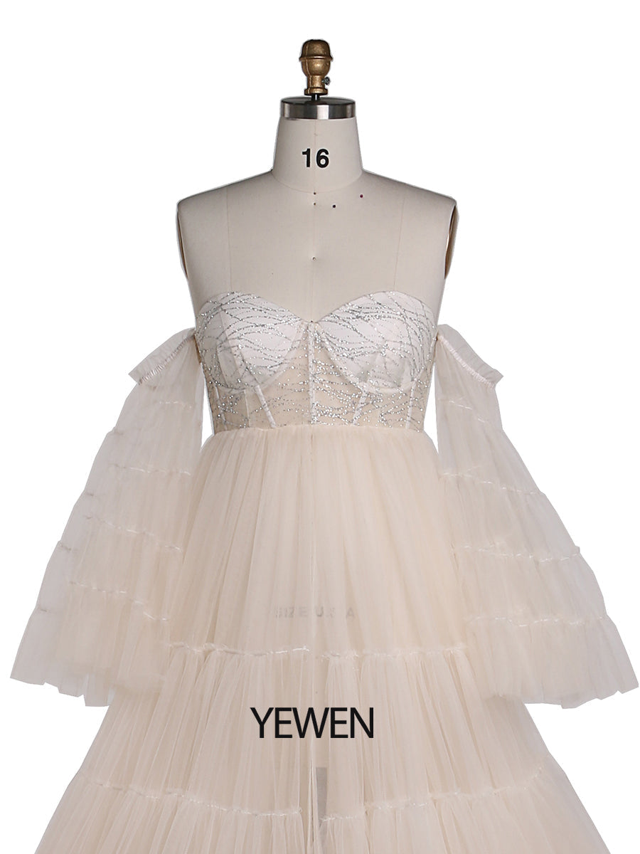 Elegantes Umstandskleid aus Tüll mit Glitzersteinen für die Fotografie, Fotoshooting-Kleid für Frauen, YW220411 