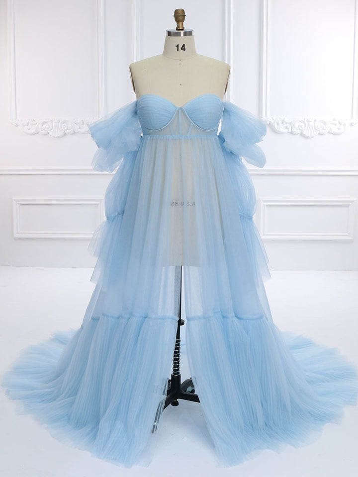 Tulle Maternity Dress for Photo Shoots, Corset Back Maternity Gown for Photoshoot