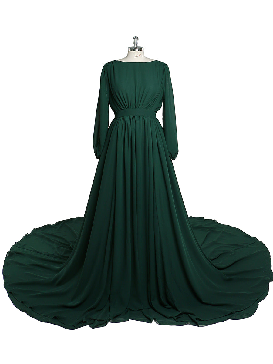 Elegant Long Sleeve Party Dress Backless Cocktail Evening Dress Photography Dress YD211106