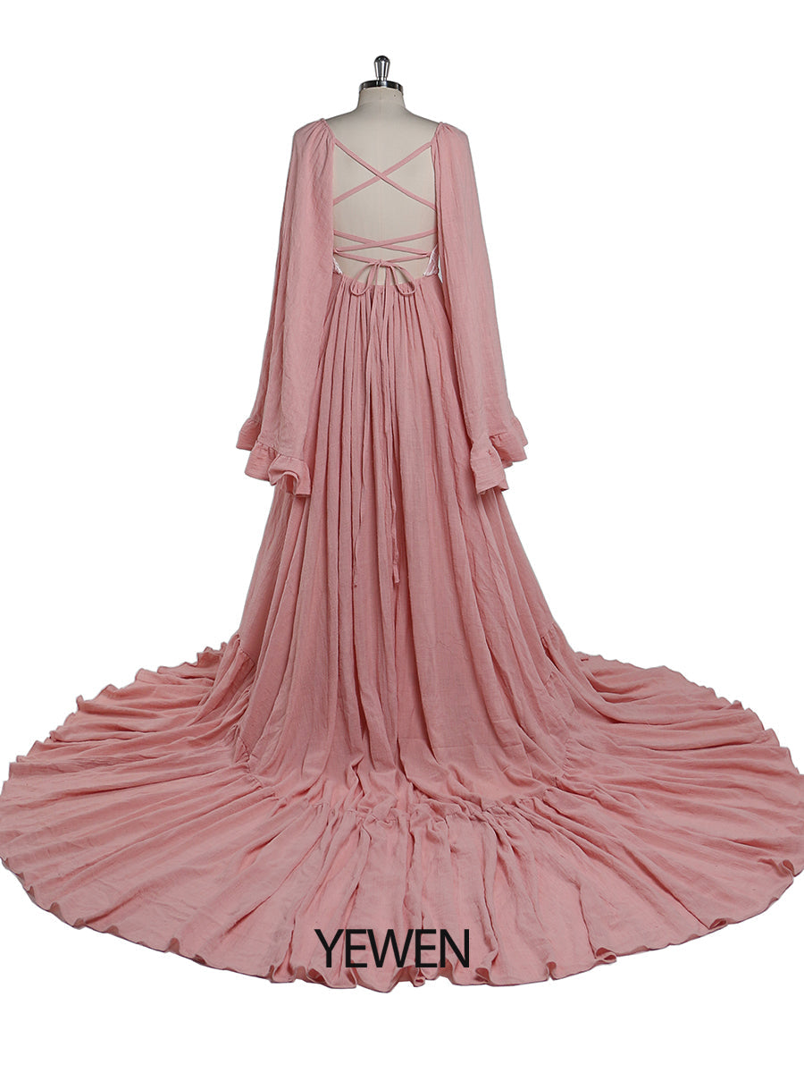 V-Ausschnitt rückenfreies Abendkleid Fotografie Kleider Babyparty Kleid für Schwangere YEWEN YD22108