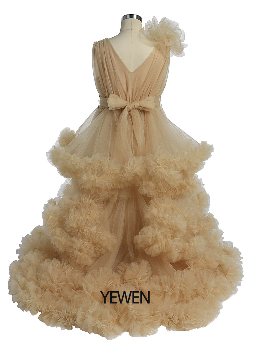 Wolke Rüschen Kleine Blumenmädchenkleider für Hochzeiten Babyparty Kinderbilder Kleid Kinder Fotoshooting Babyparty YE8017 