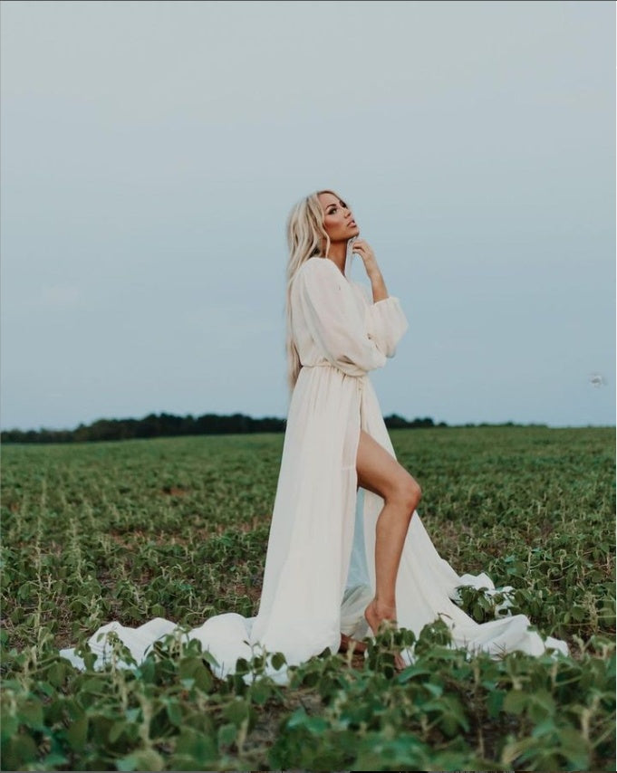 Rostfarbenes Chiffonkleid für Damen, Fotoshooting-Kleid, Fotografie-Kleid, Übergröße YW220217-1 