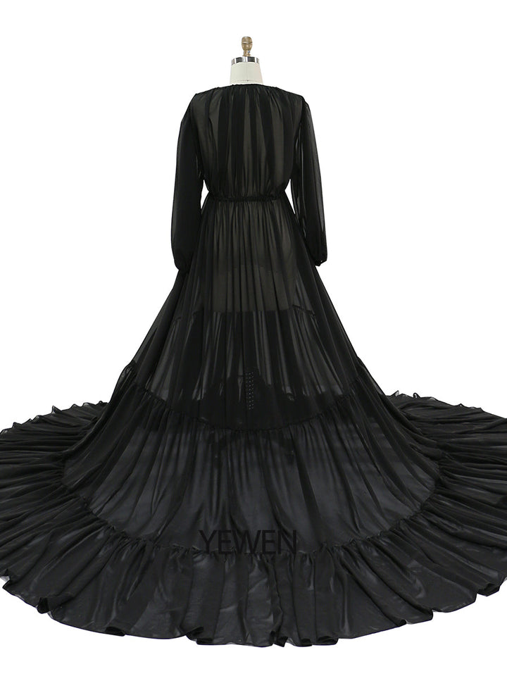 Rostfarbenes Chiffonkleid für Damen, Fotoshooting-Kleid, Fotografie-Kleid, Übergröße YW220217-1 