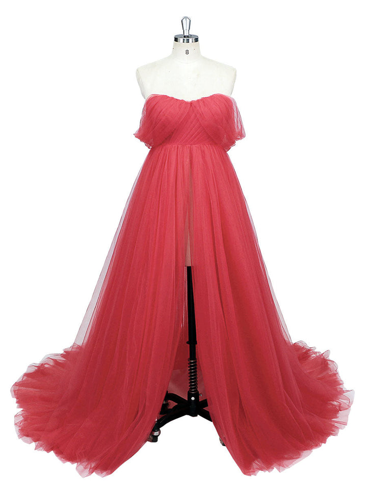 Schulterfreies Umstandskleid, Schwangerschafts-Requisite, Maxikleid für Fotoshootings, YW231052 
