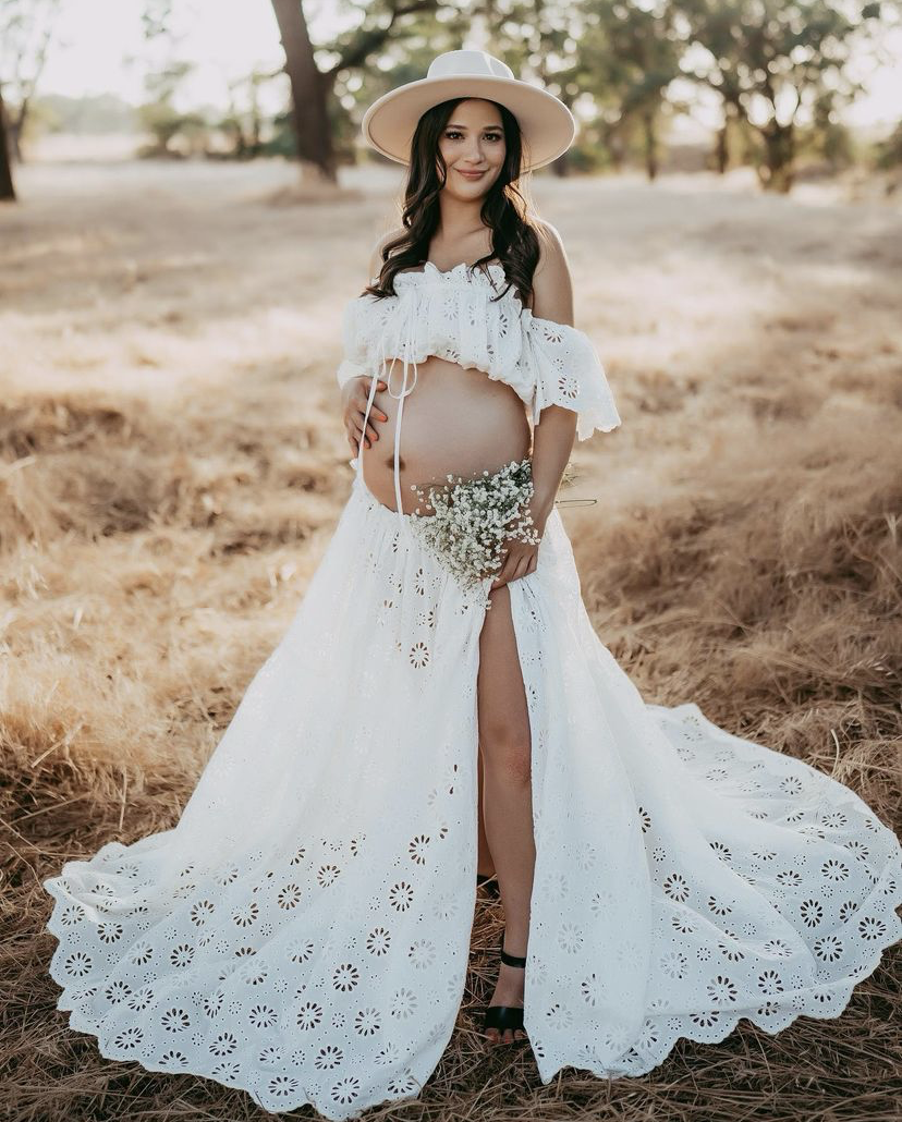 Boho Umstandskleid für Fotoshooting Boho Maxikleid Strandhochzeit YW230308 
