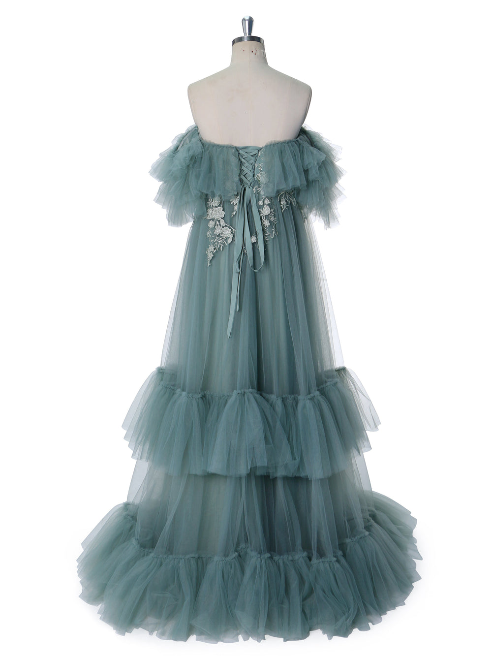 Elegant Off The Shoulder, Tulle with Emboridery Photography Dresses , Baby Shower Dress,  Maternity