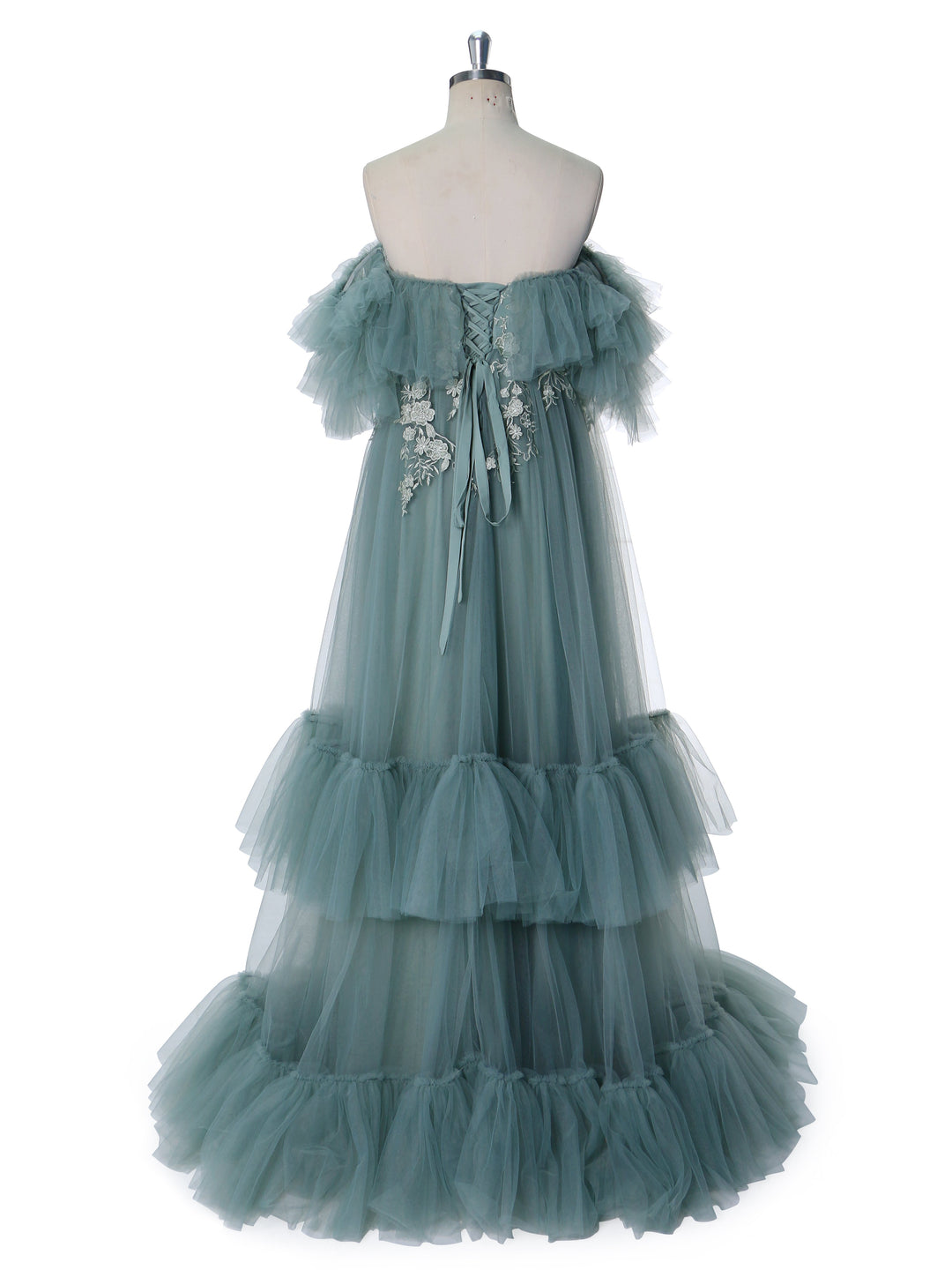 Elegant Off The Shoulder, Tulle with Emboridery Photography Dresses , Baby Shower Dress,  Maternity
