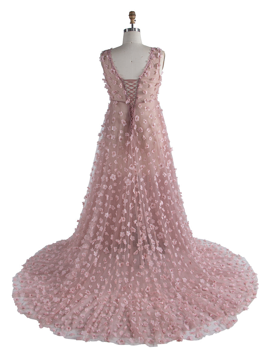 Umstandskleid mit Blume und Perlen für Fotoshootings, ausgefallene Fotografie-Requisiten, Schwangerschaftskleid, elegantes Maxikleid, Fotoshooting 