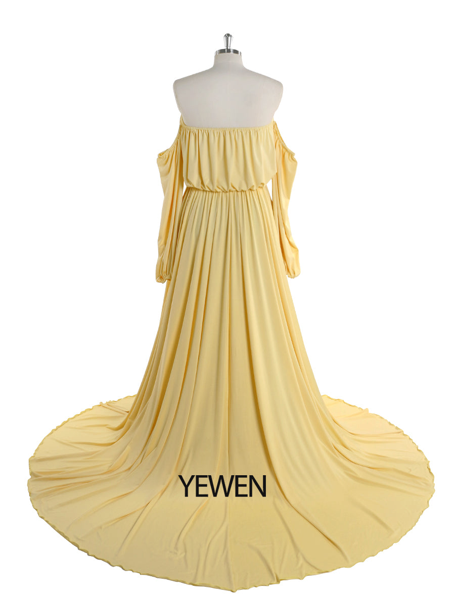 Trägerloses Umstandsabendkleid, lang, für Schwangere, ausgefallenes Schwangerschafts-Elegence-Maxikleid, Kleider für Fotoshootings, YW220109