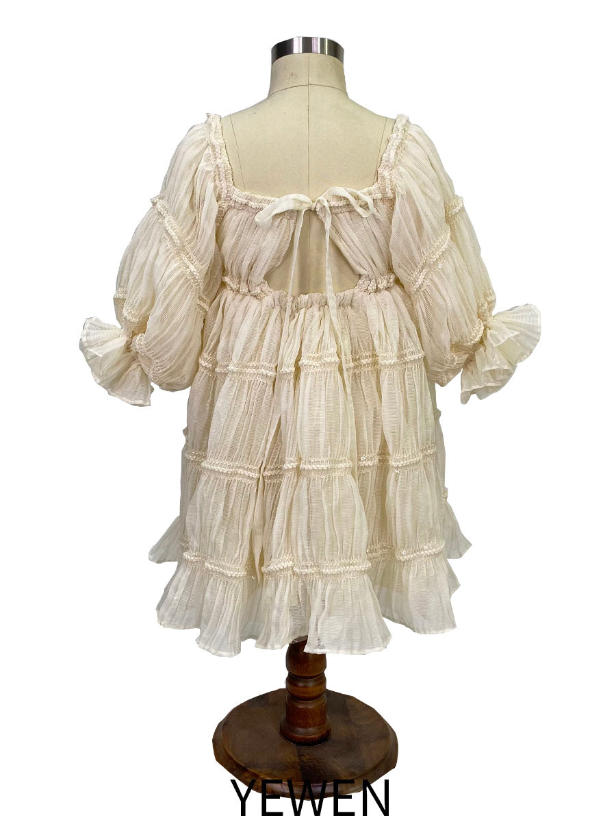 Neue Chiffon Blumenmädchenkleider mit langen Ärmeln Prinzessin Party Fotoshooting Kleid YW230421