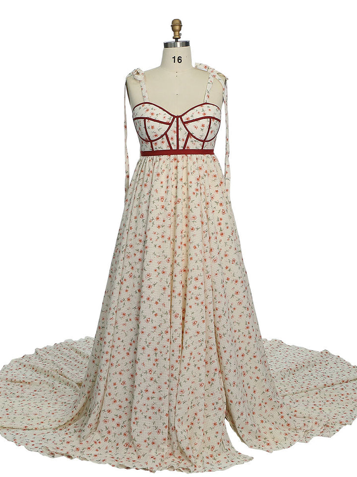 Umstandskleid aus Chiffon mit Blumenmuster und hoher Taille für Fotoshootings YW231032-1 