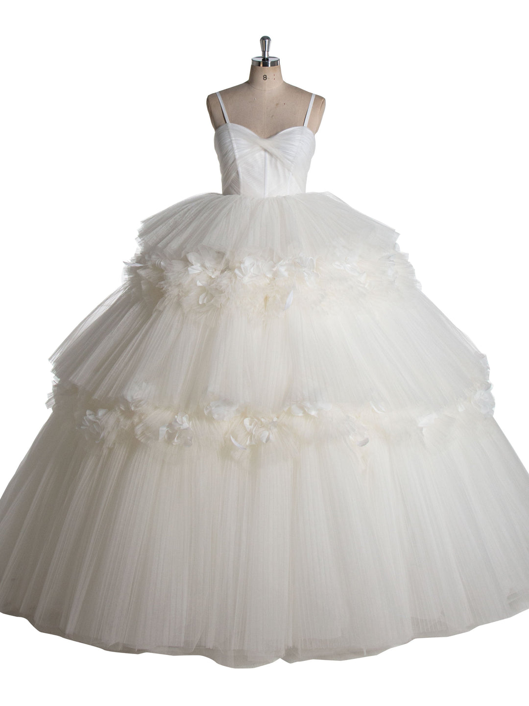Off Shoulder , Floor Length, Layered Ruffles, Ball Gown Elegant Wedding Dress