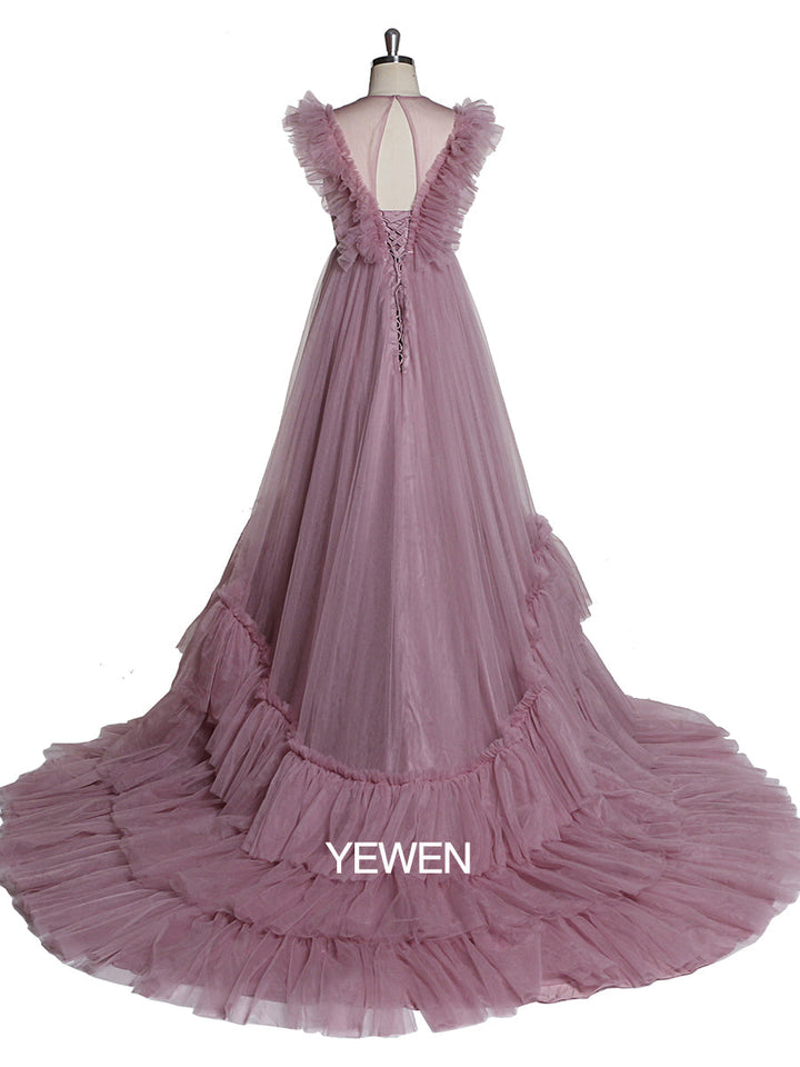 Ärmelloses Maxi-Umstandskleid, plissiert, rückenfrei, Ballkleid, Partykleid 