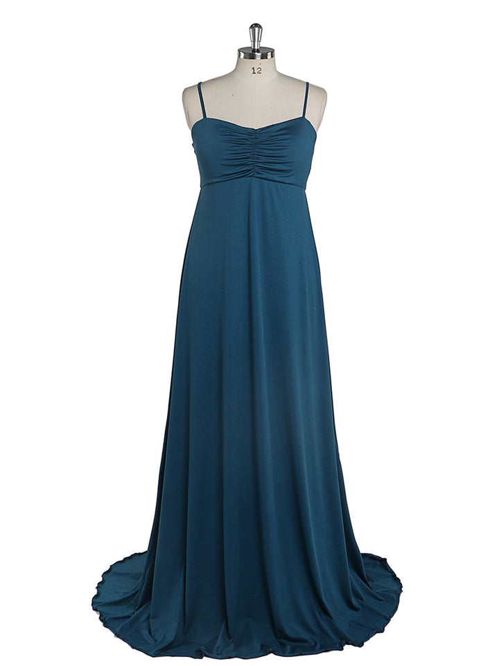 Elegantes Damen Sling Kleid Elastischer Stoff Schlichtes Abendkleid Lang Benutzerdefinierte Farbe YEWEN 