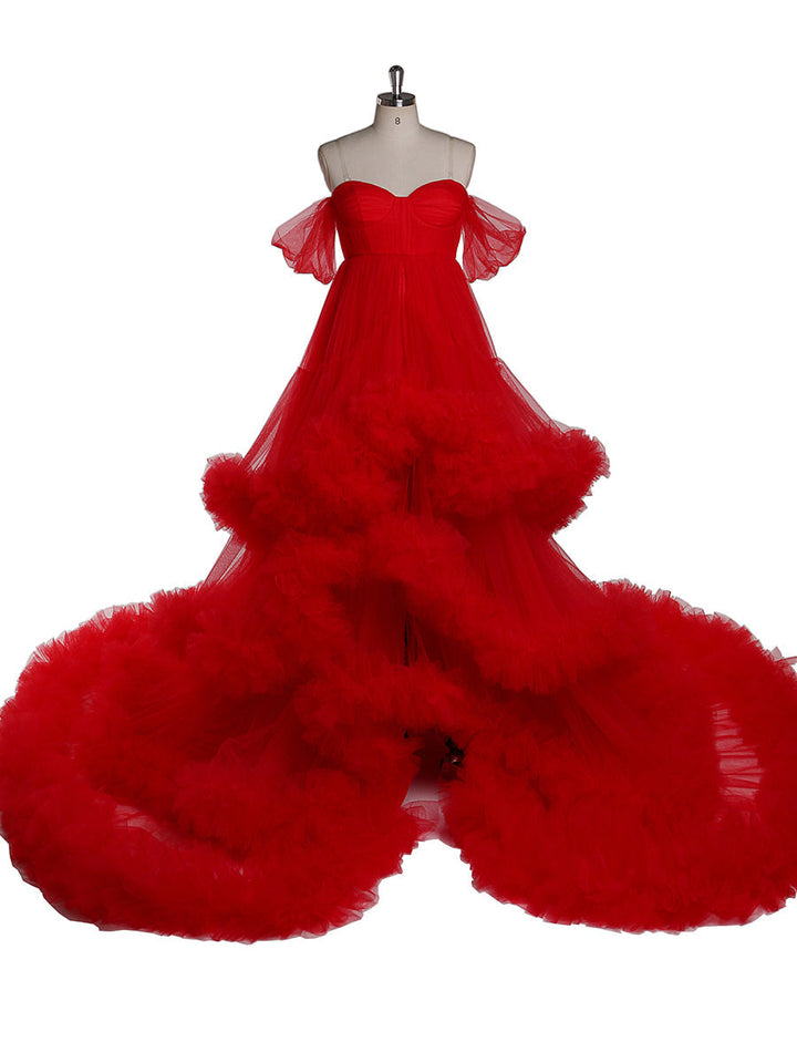 Schulterfreies Umstandskleid mit Herzausschnitt für Fotoshootings, Schwangerschaftsfotografie, Robe, Babypartykleid YW21022 