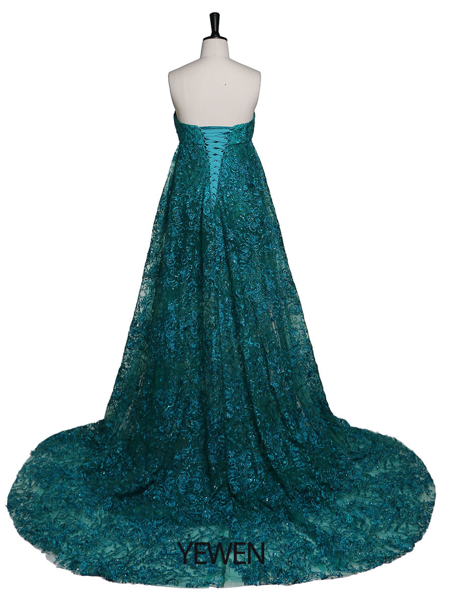 Abendkleid im Meerjungfrauen-Stil mit herzförmigem Ausschnitt und Spitze, Partykleid für Fotografie, elegantes Umstandskleid für Babypartys 