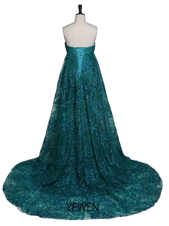 Abendkleid im Meerjungfrauen-Stil mit herzförmigem Ausschnitt und Spitze, Partykleid für Fotografie, elegantes Umstandskleid für Babypartys 