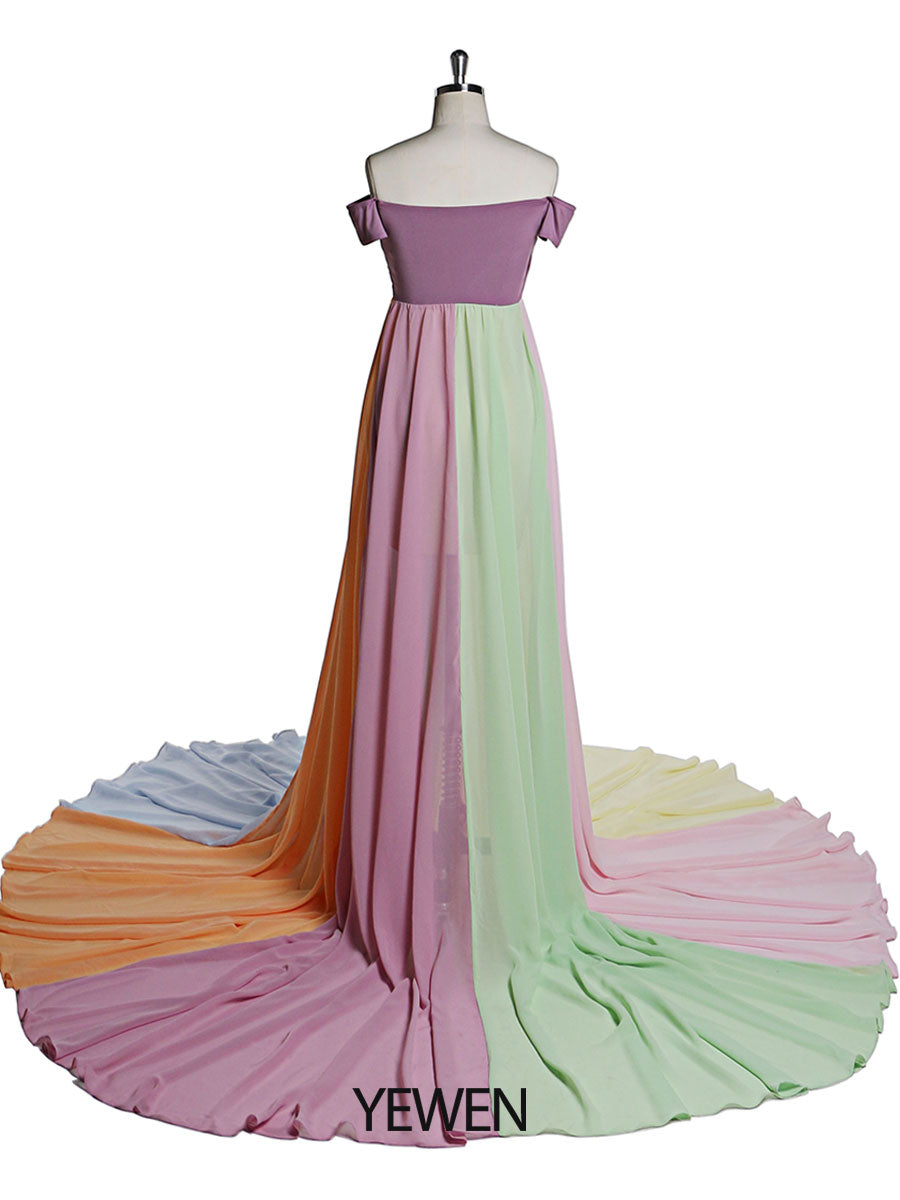 Umstandskleid für Fotoshootings Schwangere Ausgefallene Fotografie-Requisiten Schwangerschaftskleid Elegence Maxikleid Fotoshooting YW220104 
