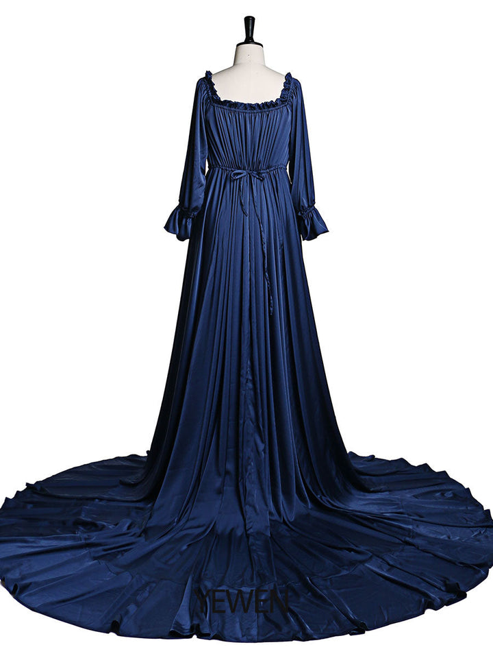 Verstellbare Schulter, volle Ärmel, Abendkleider, lange Strandfotografiekleider, Babypartykleid für Schwangere, YEWEN YD21801 