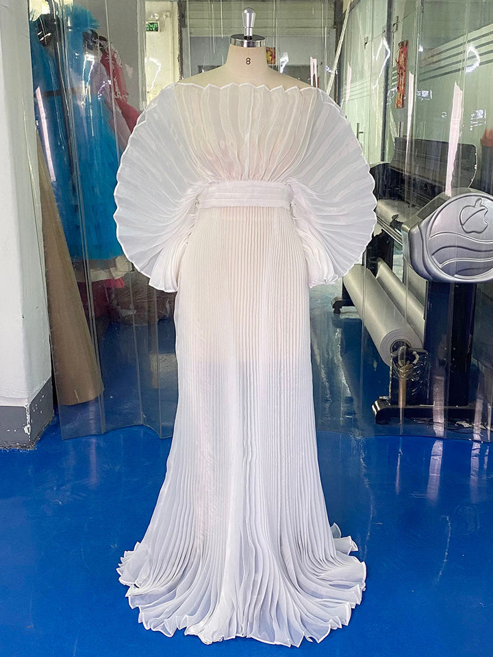 Fashion Organza Pleated  Maternity Dress for Photo Shoots , Dress for Pregnancy Photo Shoot
